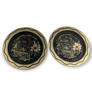 Decorative Mississippi 3.5 inch Round Metal Coaster Ashtray Dish 2 Pieces